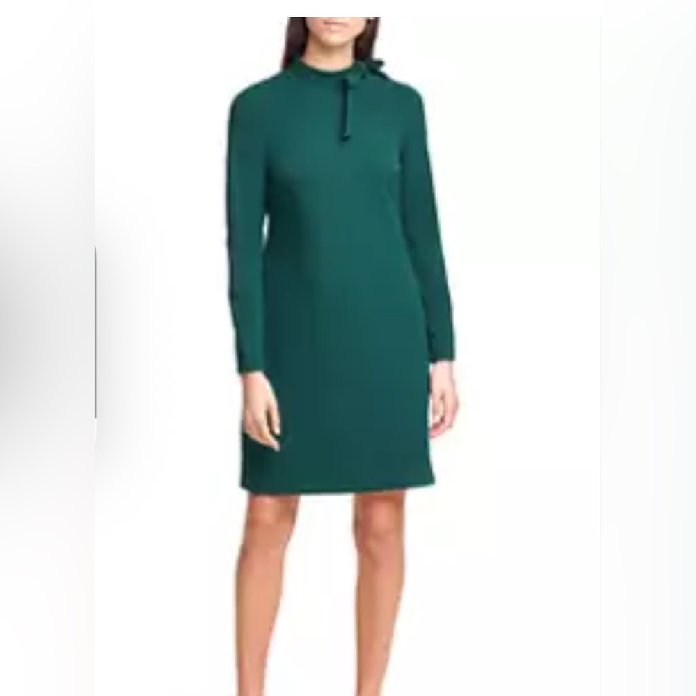 Calvin Klein Green Long-Sleeve A Line Dress